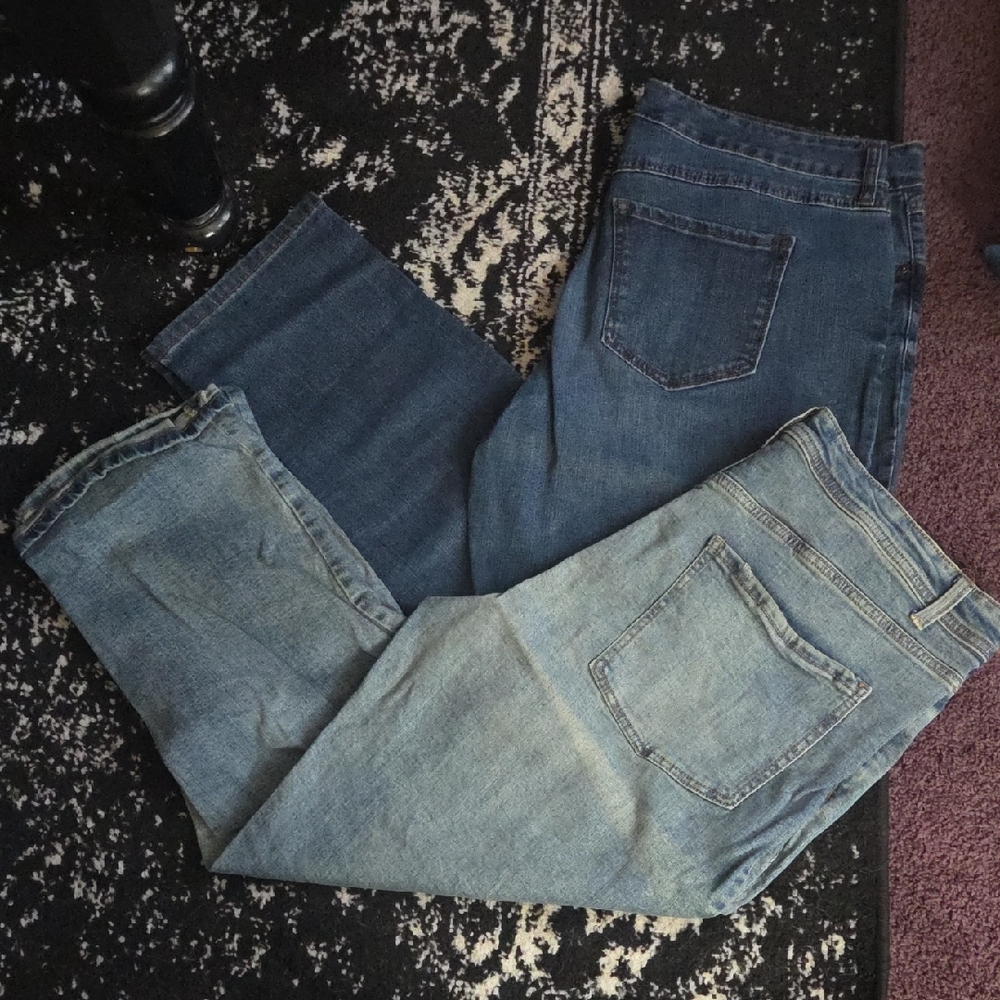 Classic Women’s Denim Jeans - Light Blue and Dark Blue 2 Pair Bundle #23